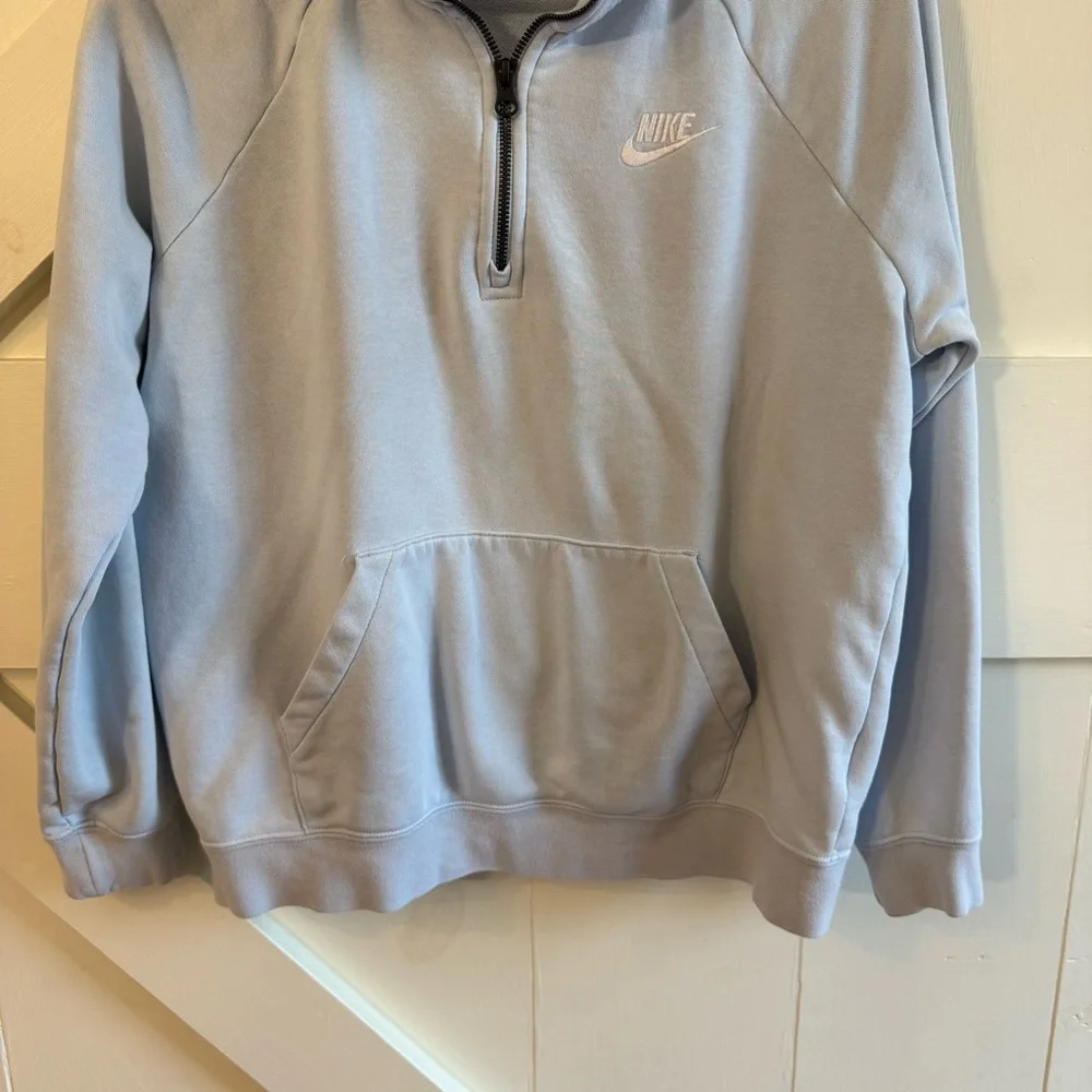 Nike Women’s Sky Blue Quarter-Zip‎ Sweatshirt Small Athleisure